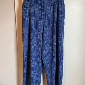 Koret Blue and Green Patterned Wide Leg Pants